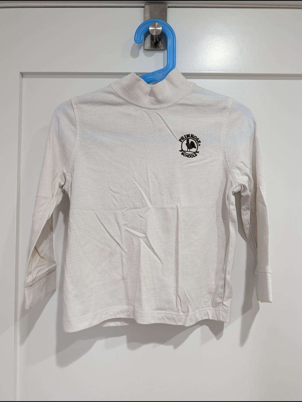 Primrose Uniform Long-Sleeve White Mock Neck Top 3-4, Y2X3 (Dennis)